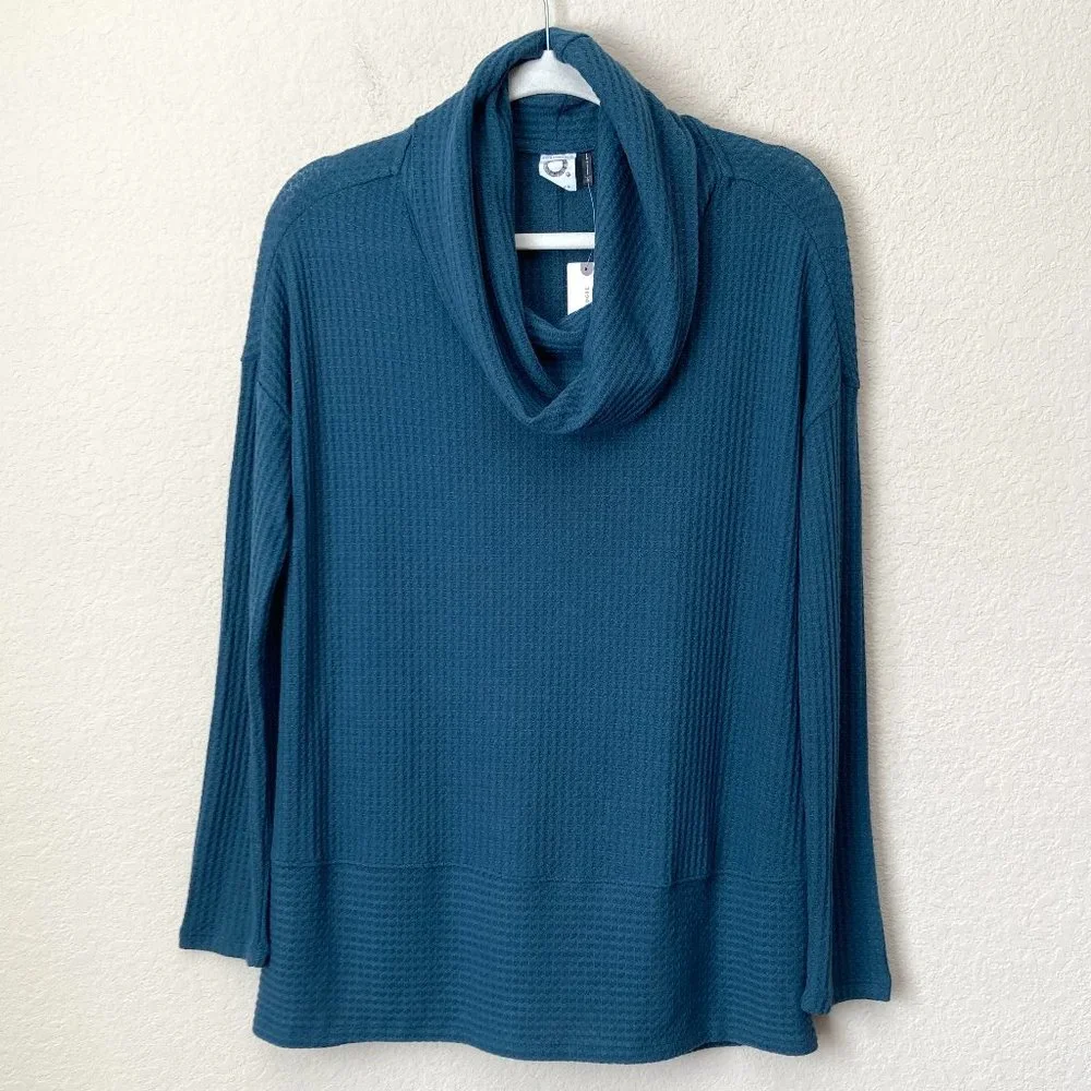 Anthropologie Boho Cowl Neck Akemi + Kin Morbier Waffle Tunic NEW